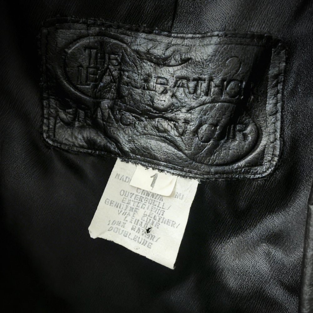 Vintage Leather Ranch Blazer Jacket Size XS / US 1 Black Genuine Leather - Picture 8 of 9
